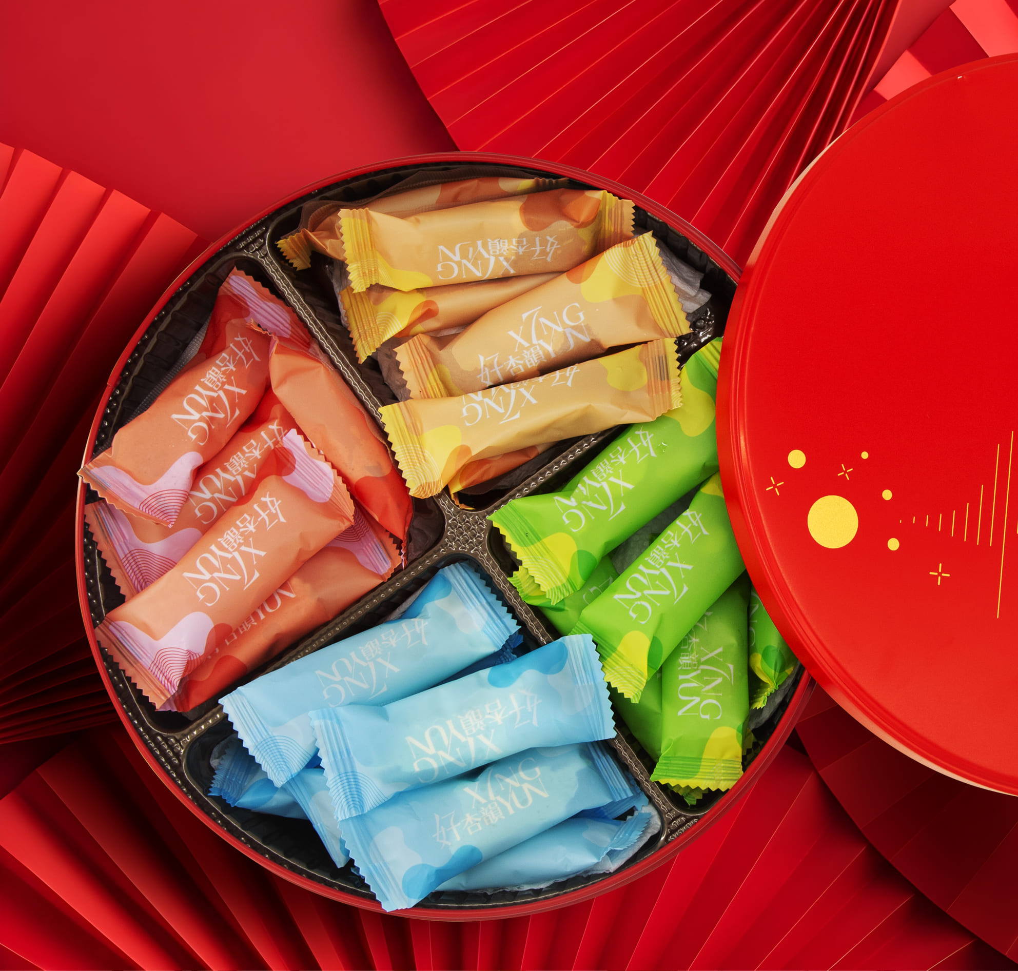 好杏韻-紅韻囍糖盒(原味、可可、草莓、抹茶)